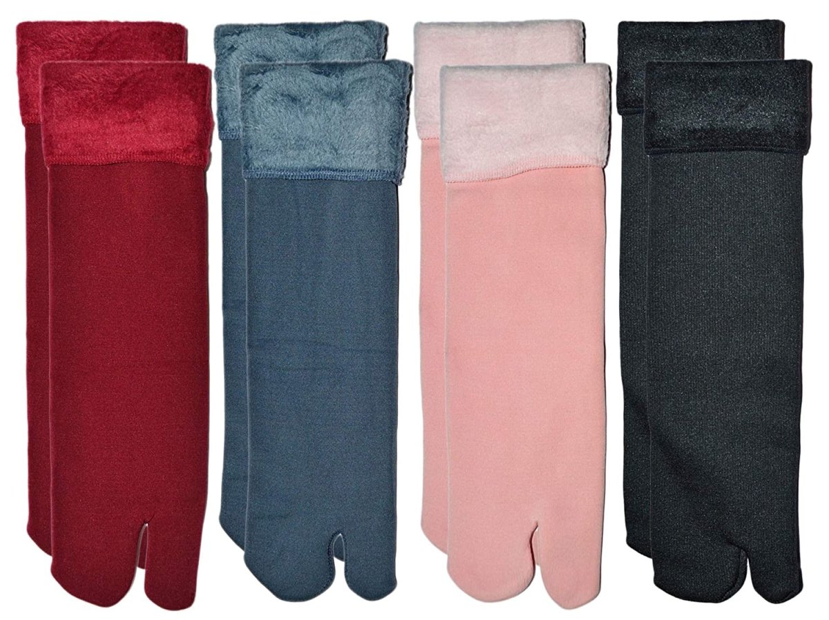 Multicolour Velvet Winter Thermal Thumb Socks - Pack of 4 - VirtuMart