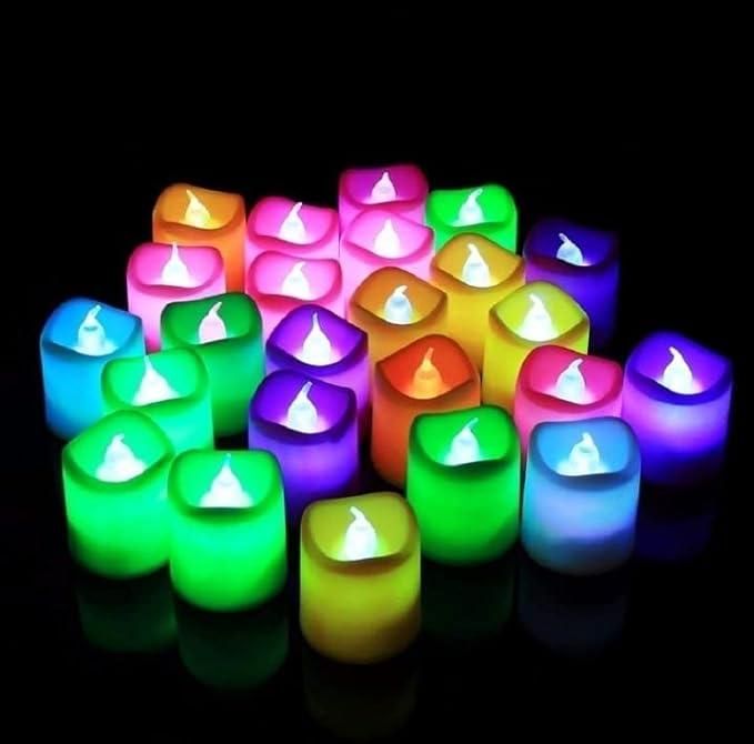 Plastic Flameless & Smokeless Led Tealight Candles Set of 12 - VirtuMart