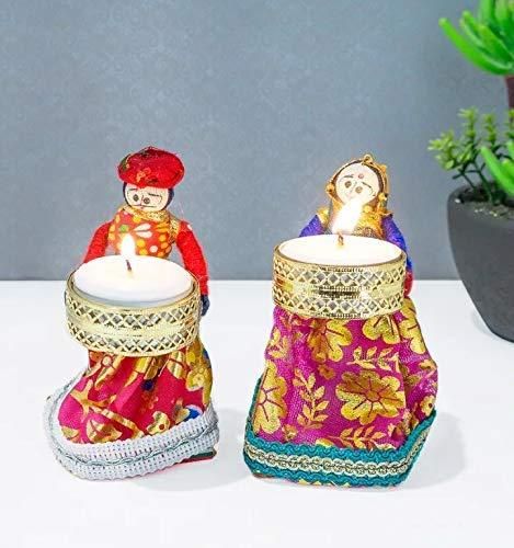 Puppet Tealight Holder (Multicolor, Pack of 4) - VirtuMart