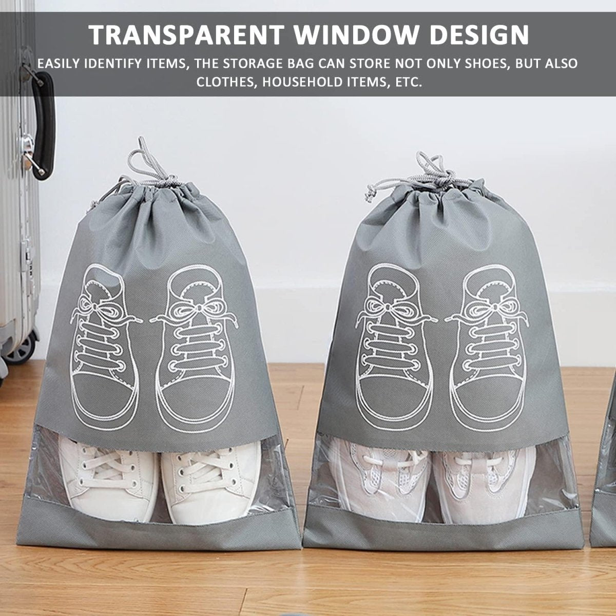 Shoe Bag - Transparent Window Portable Travel Dust-Proof Shoe Bags - VirtuMart