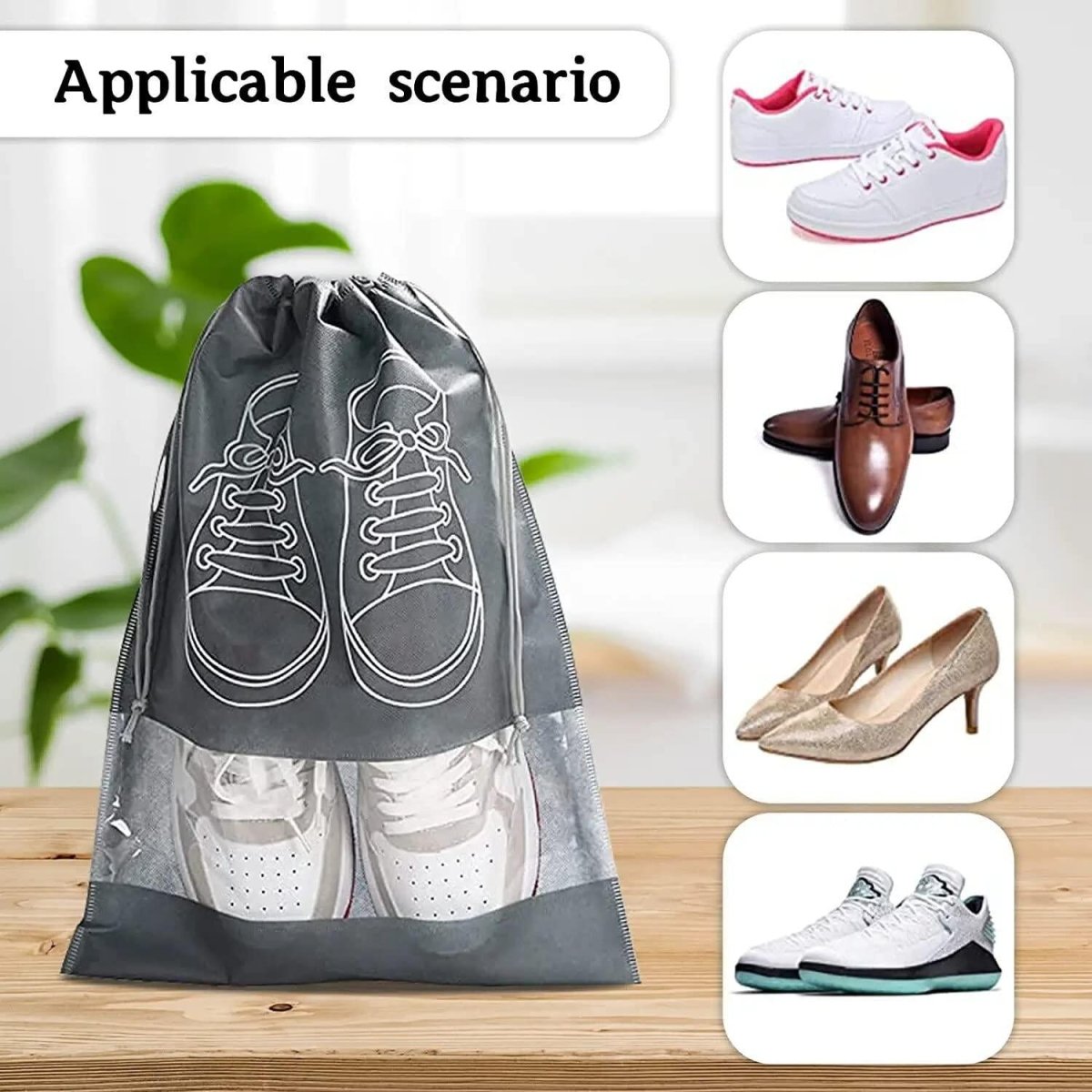 Shoe Bag - Transparent Window Portable Travel Dust-Proof Shoe Bags - VirtuMart