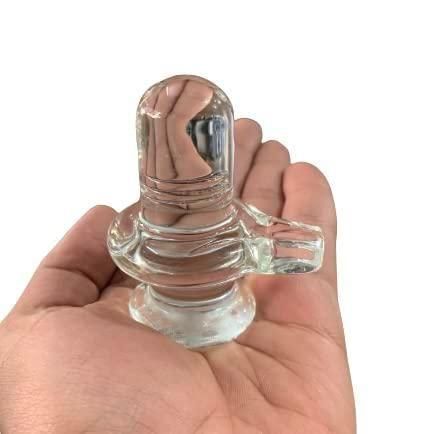 Sphatik Shivling/Big Size for Home Pooja Decorative Showpiece - 4 inch, 20gm (Crystal, White) - VirtuMart