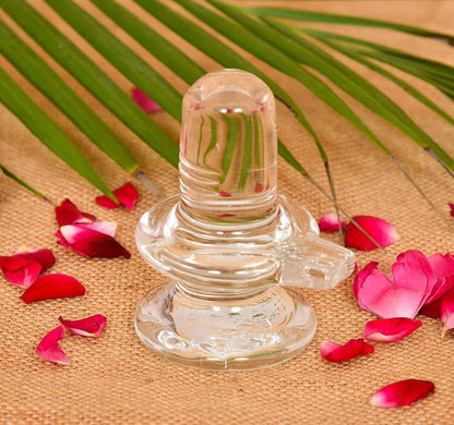 Sphatik Shivling/Big Size for Home Pooja Decorative Showpiece - 4 inch, 20gm (Crystal, White) - VirtuMart