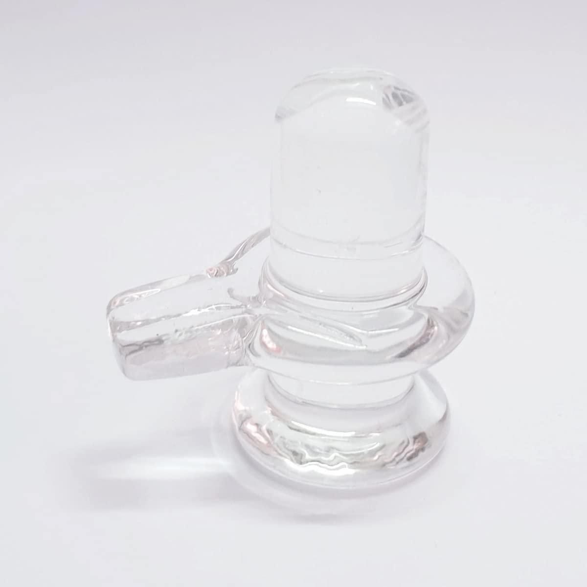 Sphatik Shivling/Big Size for Home Pooja Decorative Showpiece - 4 inch, 20gm (Crystal, White) - VirtuMart