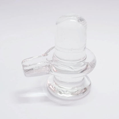 Sphatik Shivling/Big Size for Home Pooja Decorative Showpiece - 4 inch, 20gm (Crystal, White) - VirtuMart