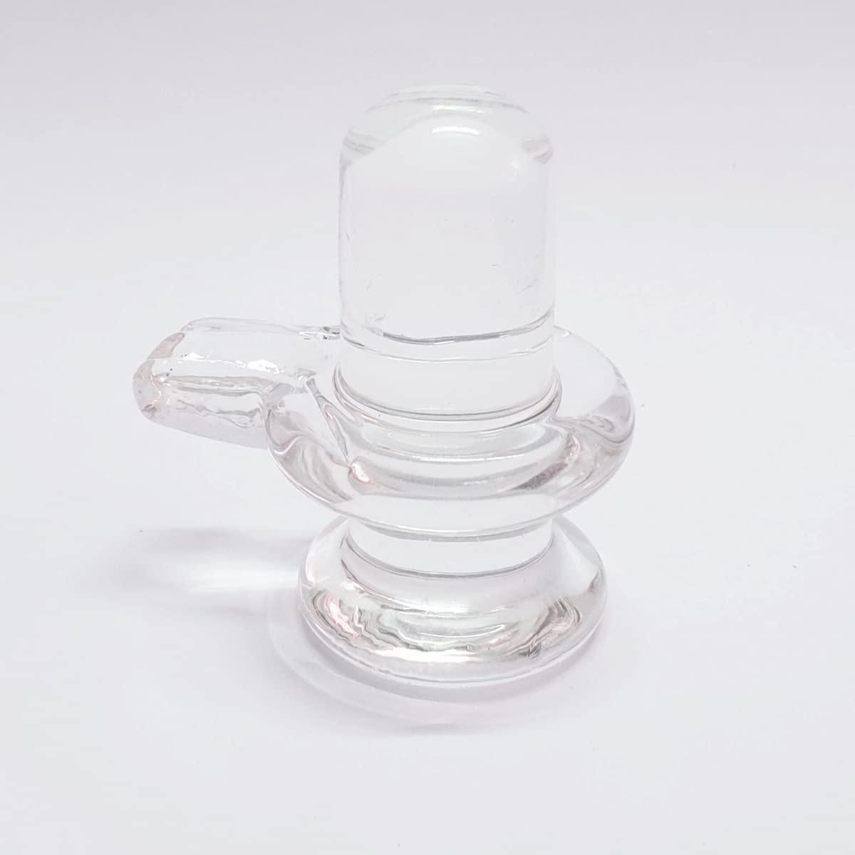 Sphatik Shivling/Big Size for Home Pooja Decorative Showpiece - 4 inch, 20gm (Crystal, White) - VirtuMart