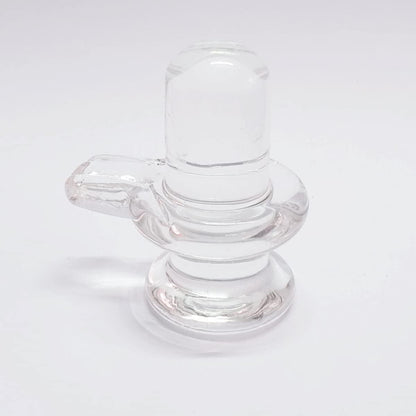 Sphatik Shivling/Big Size for Home Pooja Decorative Showpiece - 4 inch, 20gm (Crystal, White) - VirtuMart