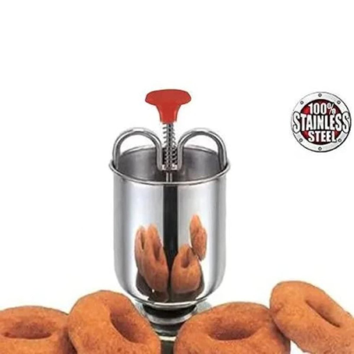 Stainless Steel Medu Vada Maker With Stand - VirtuMart