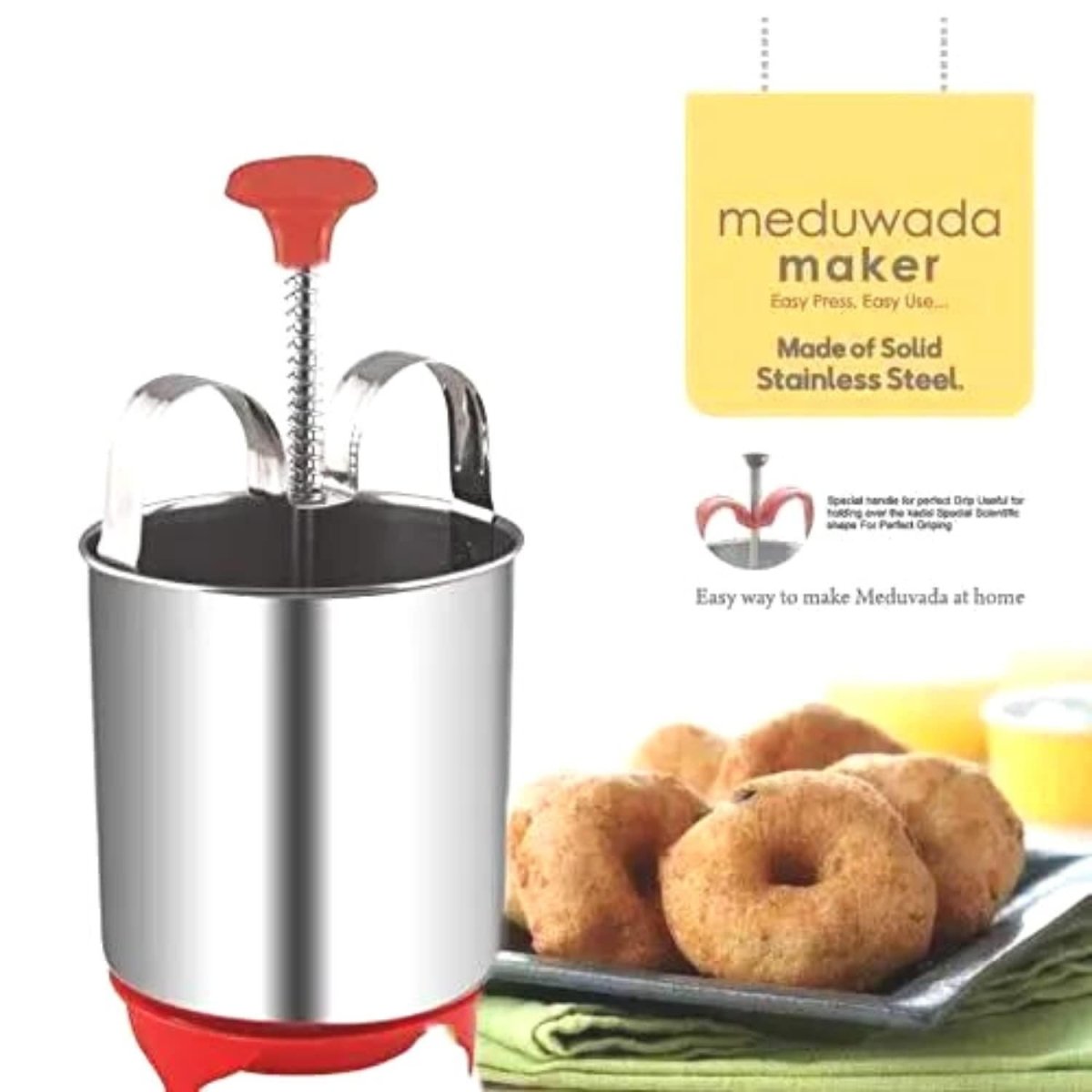 Stainless Steel Medu Vada Maker With Stand - VirtuMart