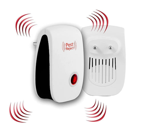 Ultrasonic Pest Repeller Machine for Mosquito Rats Cockroach Home Plug in Electric Pest Repellent Pest Control Reject Aid (Red) - VirtuMart